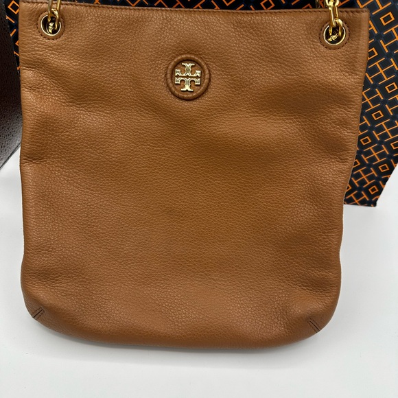 Tory Burch Brown Leather Shoulder or Crossbody Bag with Gold Chain - Picture 2 of 6